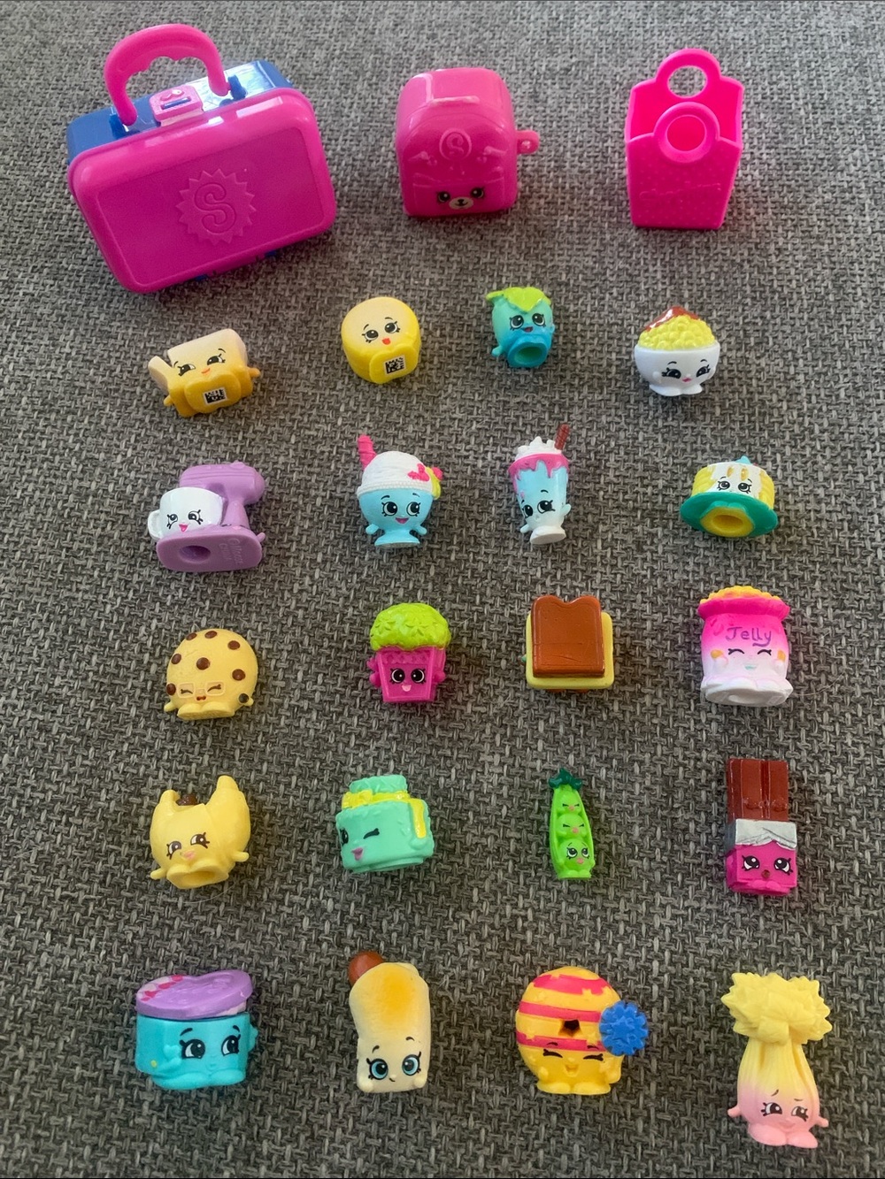 Assortment of Shopkins Mini Collectible Figures and Accessories
